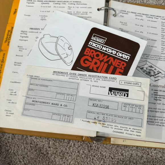 Vintage 1977 Montgomery Ward Adventures in Microwave Cooking Recipe Book Binder - Picture 9 of 16